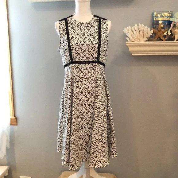 EUC H&M black and white animal print sleeveless dress size 12 - Picture 2 of 6